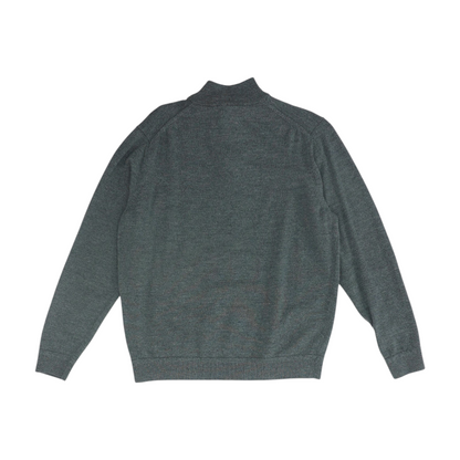 Gray Solid 1/4 Zip Sweater