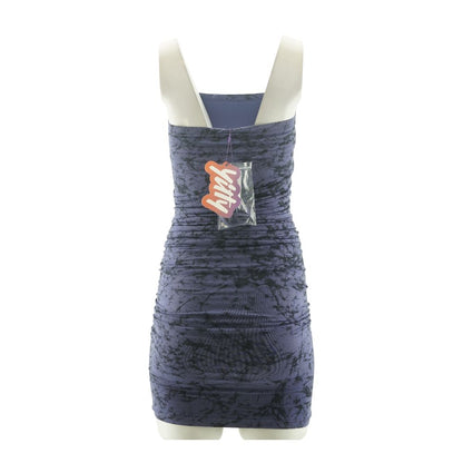 Purple Tie Dye Formal Mini Dress