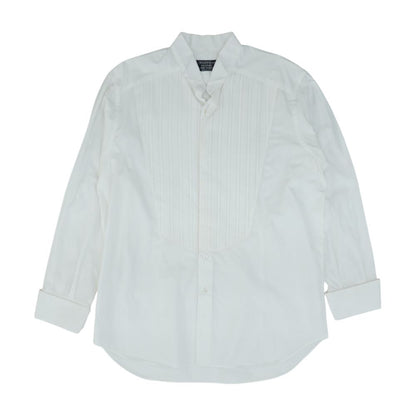 Vintage White Solid Long Sleeve Button Down