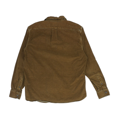 Brown Solid Long Sleeve Button Down