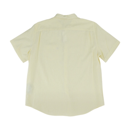 Yellow Solid Short Sleeve Button Down