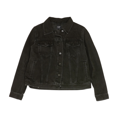 Black Petite Solid Denim Jacket