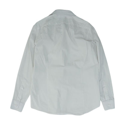 White Solid Long Sleeve Button Down