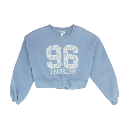 Blue Solid Sweatshirt Pullover