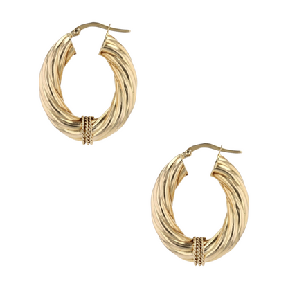 14K Yellow Gold Hoop Earrings