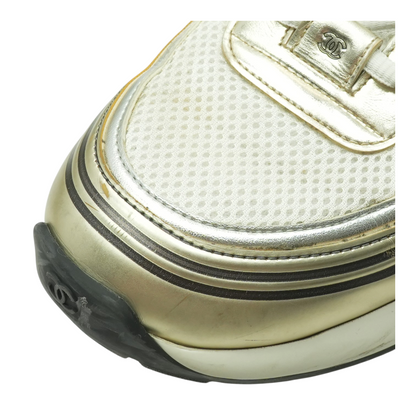 Gold and White CC Sneakers