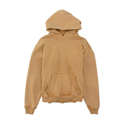 Tan Solid Hoodie Pullover