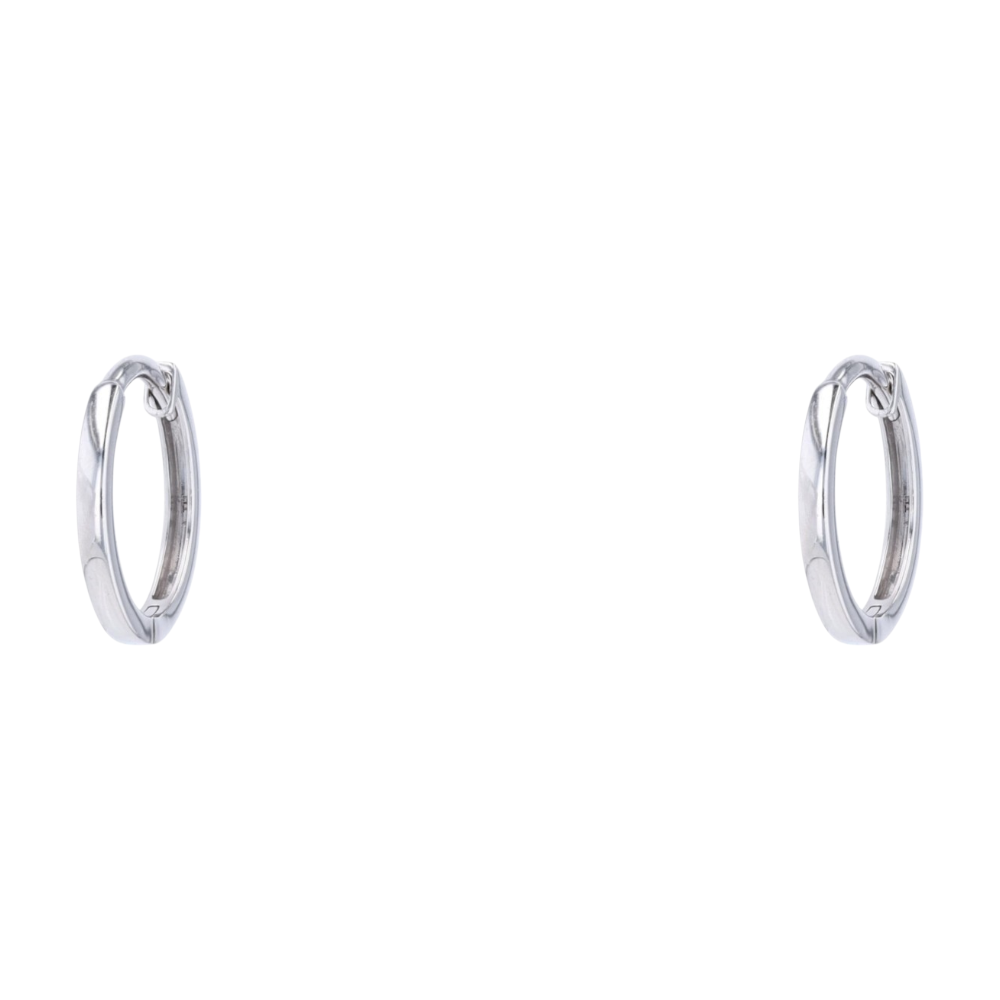 14K White Gold Hoop Earrings – Image 1