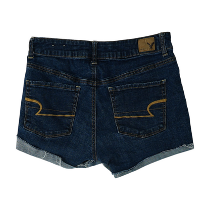 Blue Solid Denim Shorts
