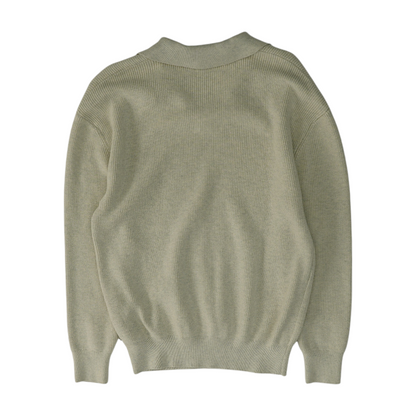 Beige Solid Pullover Sweater