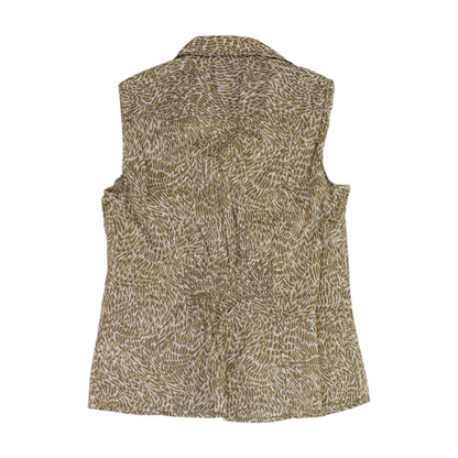 Beige Animal Print Button Down