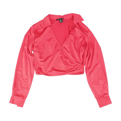Magenta Solid Long Sleeve Blouse