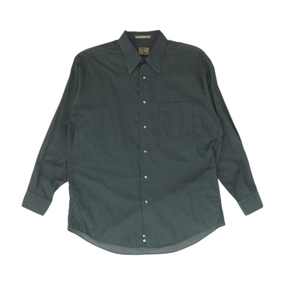 Black Solid Long Sleeve Button Down