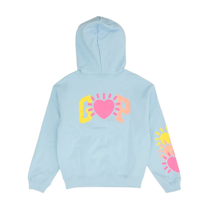 Blue Graphic Hoodie Pullover