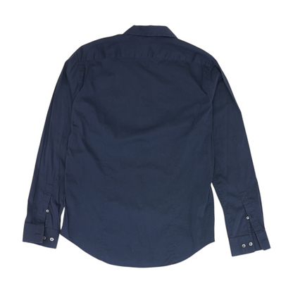 Navy Striped Long Sleeve Button Down