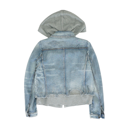 Blue Solid Denim Jacket