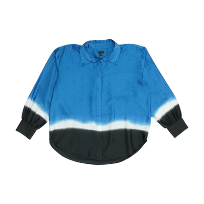Blue Color Block Button Down