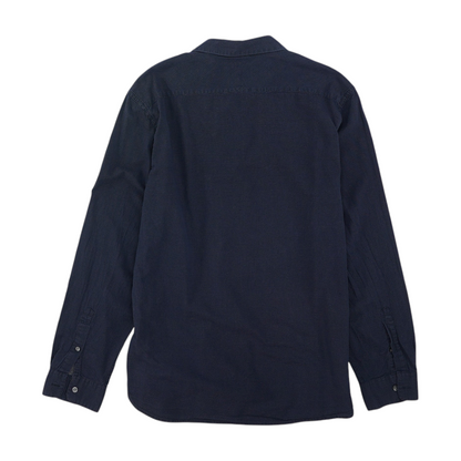 Navy Solid Long Sleeve Button Down