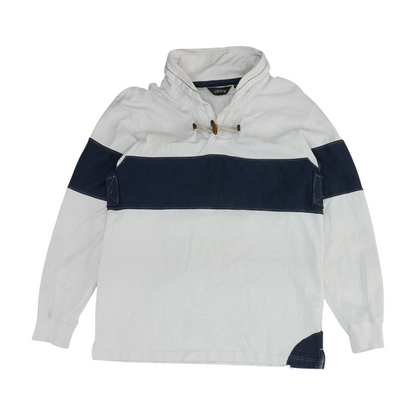 White Color Block Sweatshirt Pullover