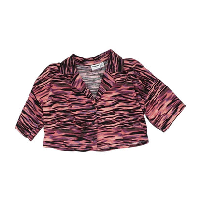Mauve Geometric Short Sleeve Blouse