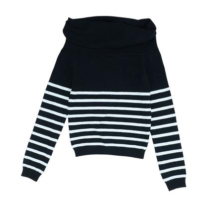 Black Striped Pullover Sweater