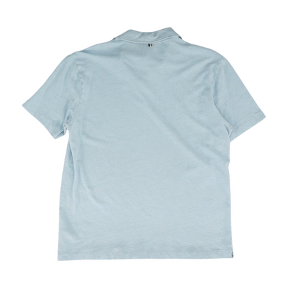 Blue Solid Short Sleeve Polo