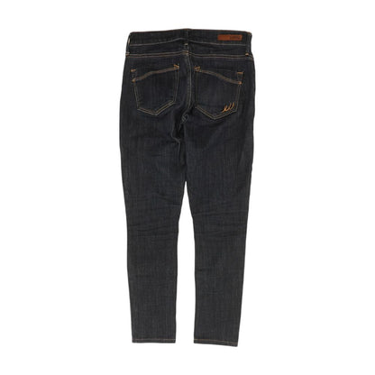 Navy Solid Mid Rise Skinny Leg Jeans