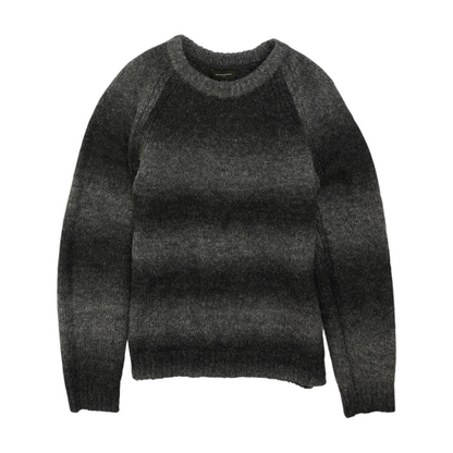 Gray Striped Pullover Sweater