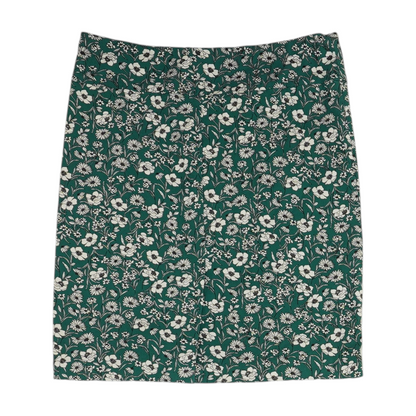 Green Floral Mini Skirt