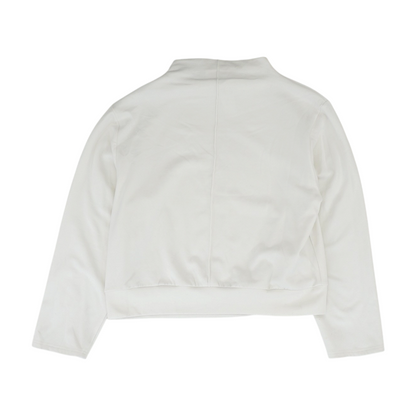 White Solid Sweatshirt Pullover
