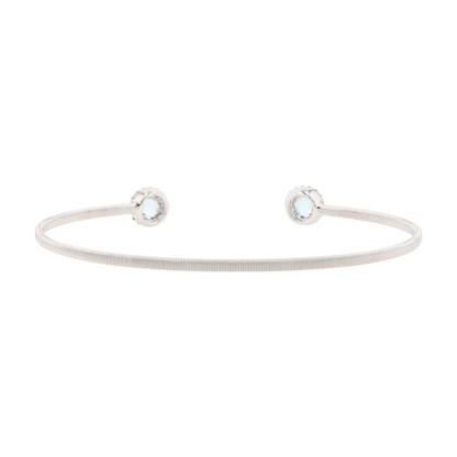 Sterling Silver Aquamarine Cuff Bracelet