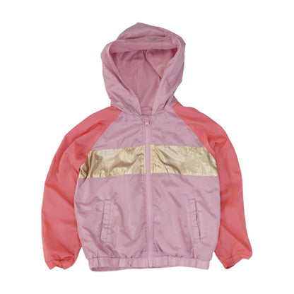 Pink Color Block Rain Jacket