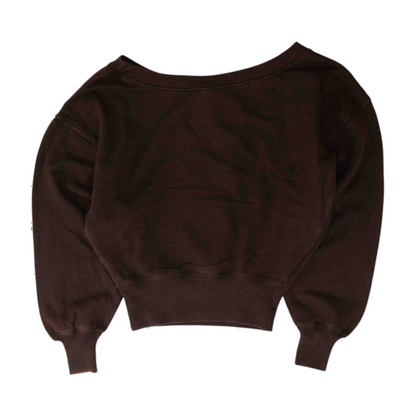 Brown Solid Sweatshirt Pullover