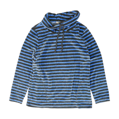 Blue Striped Hoodie Pullover
