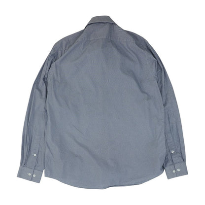 Navy Geometric Long Sleeve Button Down