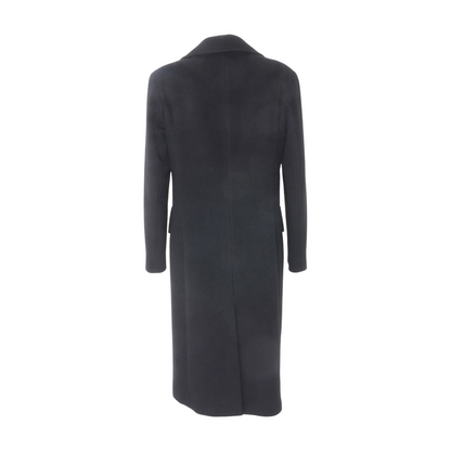 Black 100% Cashmere Solid Coat