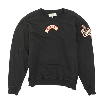 Black Solid Sweatshirt Pullover