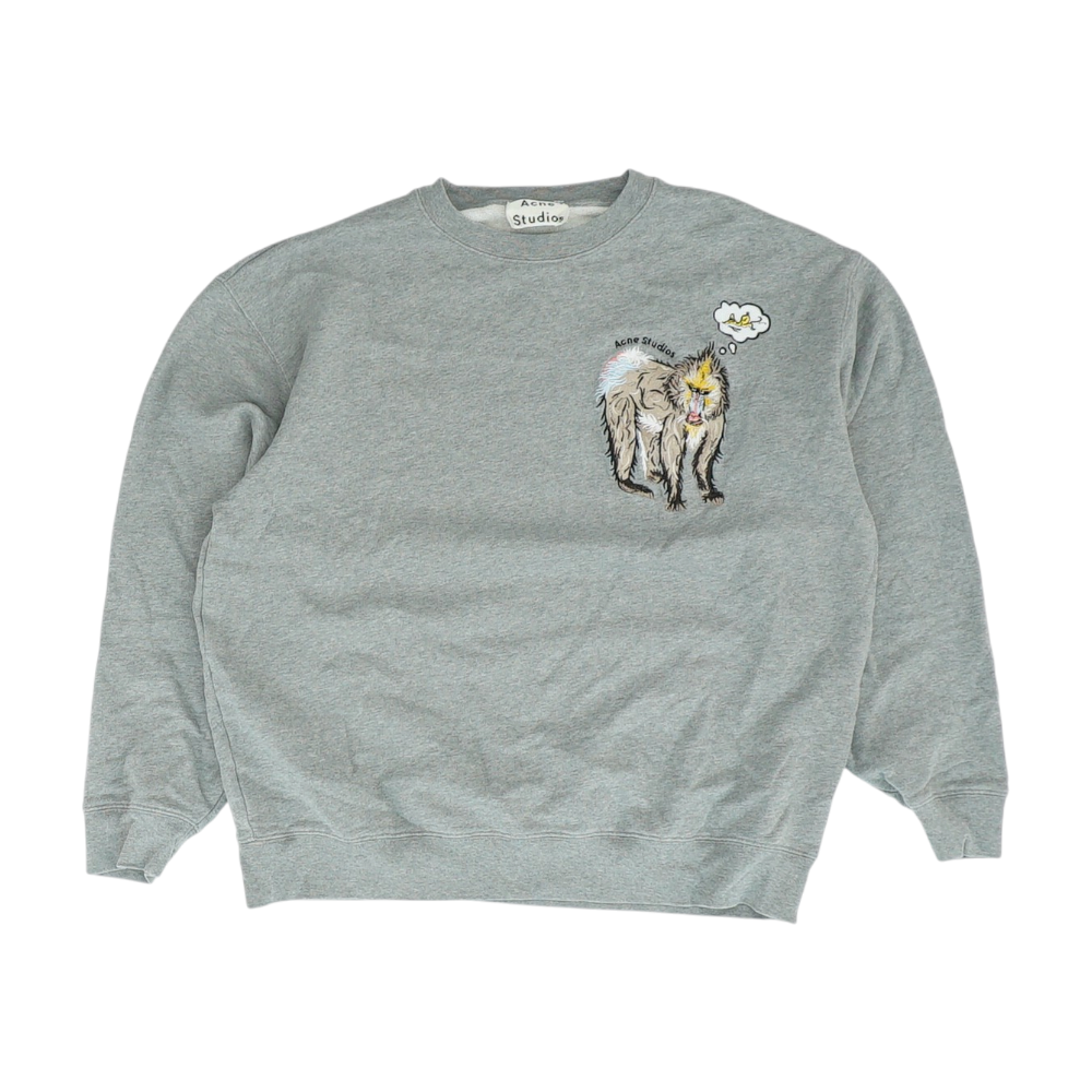 Gray Solid Sweatshirt Pullover