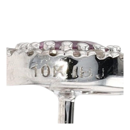 1/2 ctw 10K White Gold Pink Sapphire Stud Earrings