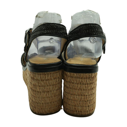 Black Wedged Sandals