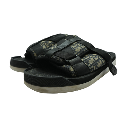 Black Alpha Oblique Slide Sandals