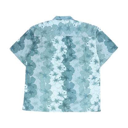 Green Floral Short Sleeve Button Down