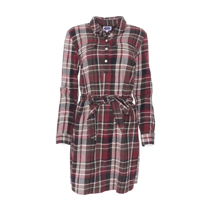 Burgundy Plaid Mini Dress