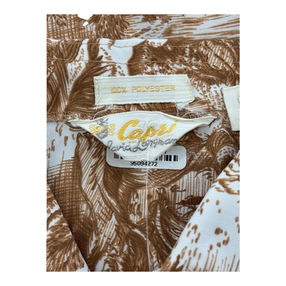 Vintage Brown Graphic Long Sleeve Button Down