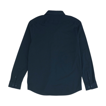 Navy Solid Long Sleeve Button Down