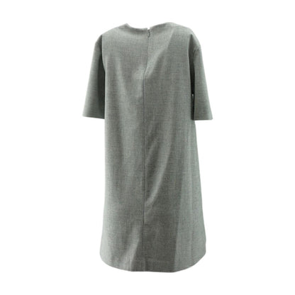 Gray Solid Midi Dress