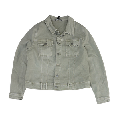 Gray Solid Denim Jacket