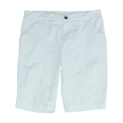 White Solid Chino Shorts