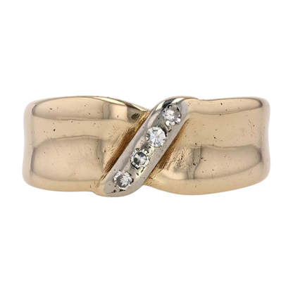 14K Two-Tone Gold Diamond Band Ring