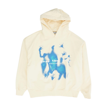 Beige Solid Hoodie Pullover
